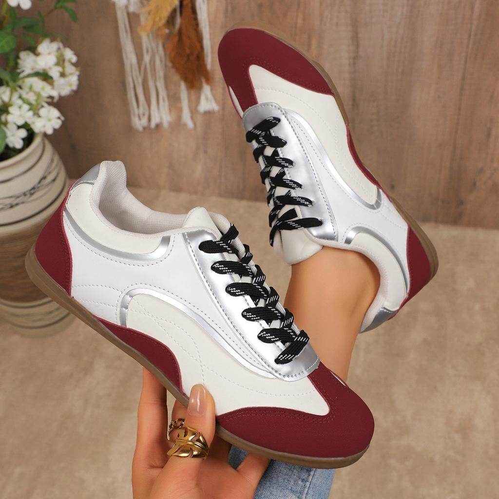 Spring new flat-bottomed color matching German training shoes women's lace-up sports shoes casual shoes women's Forrest Gump shoes