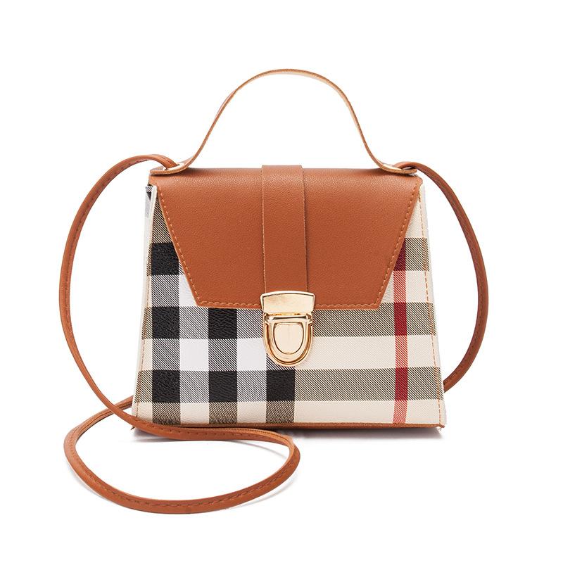 

Ручная женская сумка Гуанчжоу женская сумка клетчатая на плечо мессенджер маленькая сумка коричневый