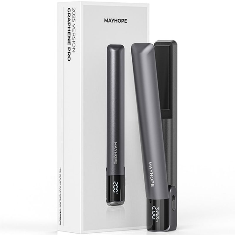 MAYHOPE Graphene Pro Cordless Straightener Portable Travel Mini matte gray