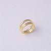 eManco Women's Multi-Layer Geometric Gold-Plated Stainless Steel Ring