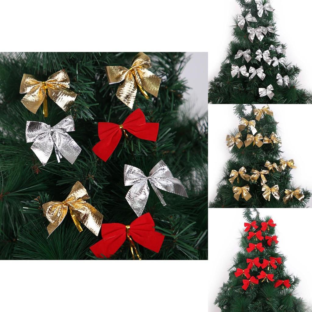 Christmas Decorative Luxurious Bows In Red Silver Gold Ideal For Settings Holiday
