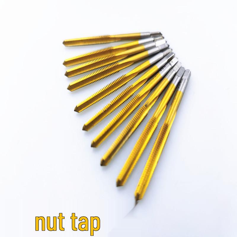 High-Speed Steel Titanium Coated Threading Taps for M3-M8 Nuts