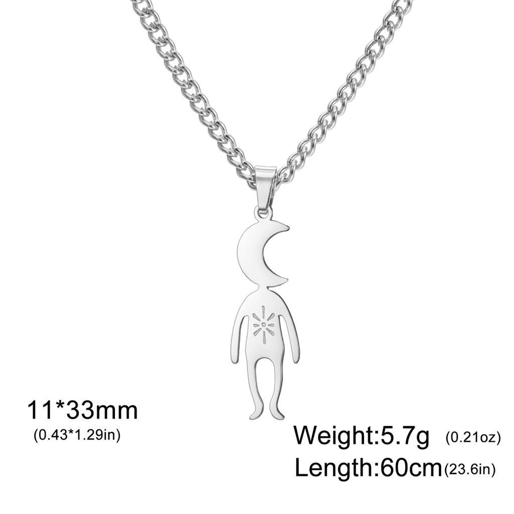  Spiral Moon Star Planet People Necklace for Children Fashion Fun Space Enthusiasts Pendant Necklaces Party Jewelry Gifts