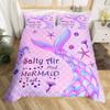 Mermaid Tail Duvet Cover Set, Colorful Scales Ocean Print Bedding, 3D Soft Microfiber Quilt Cover With Pillowcases