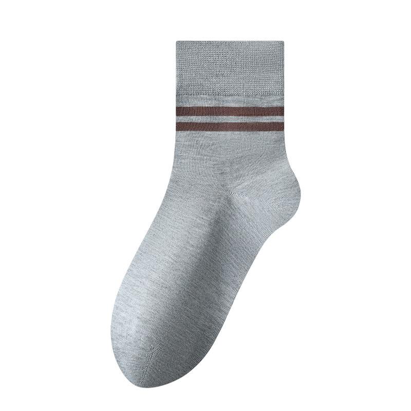 

Men s Autumn and Winter Cotton Parallel Bars Anti Pilling Deodorizing Cotton Socks 1 pair светло-серый