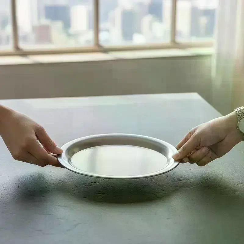 Piatto Ovale in Acciaio Inossidabile per Pesce Piatto Basso Poco Profondo per Cibo da Tavola Domestico, Festa, Dessert, Cottura, Decorazione Tavola da Cucina