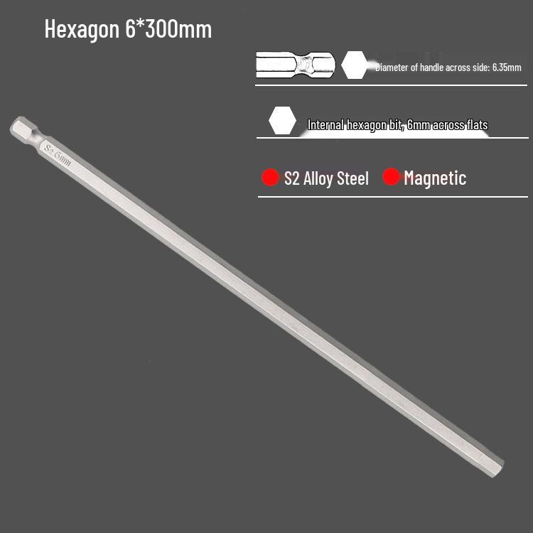 S2 Air Impact Hex Socket Bit Set, Pneumatic & Electric Screwdriver, 1/4 Strong Magnetic