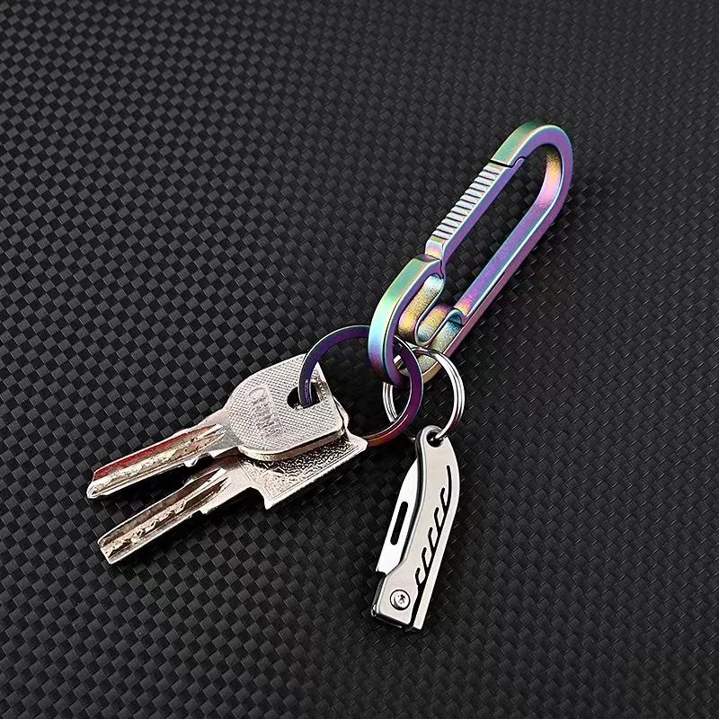 New Titanium Alloy Mini Portable Keychain with High Hardness D2 Steel Sharp Knife Portable Unpacking and Express Delivery Knife