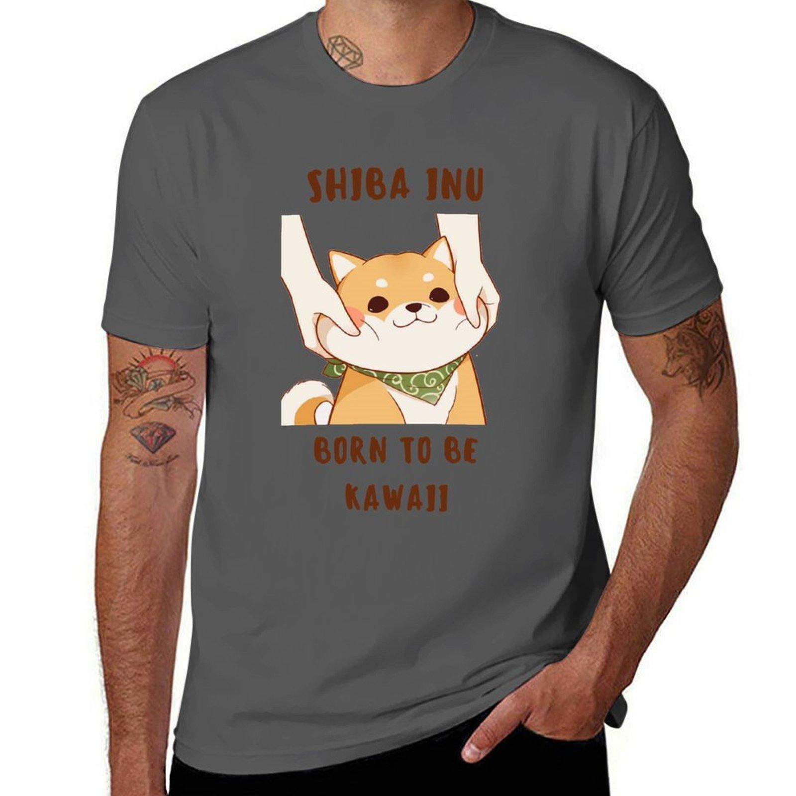 

Born To Be Kawaii Shiba Inu T-Shirt t shirt man casual t shirts with prints T-Shirt 4XL