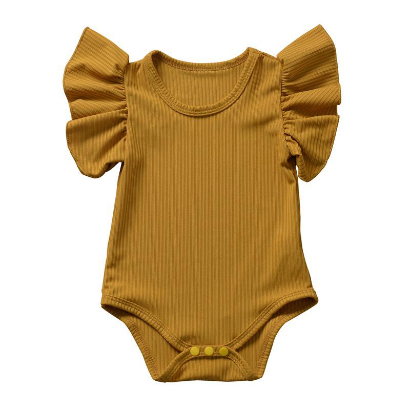 Europäischer & Amerikanischer Stil Spitze Ärmel Baby Mädchen Strampler - Säugling & Kleinkind Dreieck Druckknopf Schritt Krabbelanzug