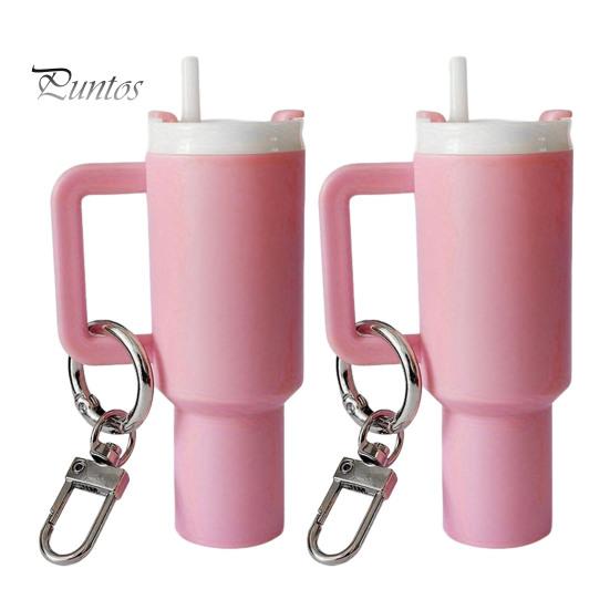 

2 шт. Брелок Кулон Антикорозійна міні чашка Брелок Маленький тримач для помади Дизайн Брелок Сумка Аксесуари рожевий