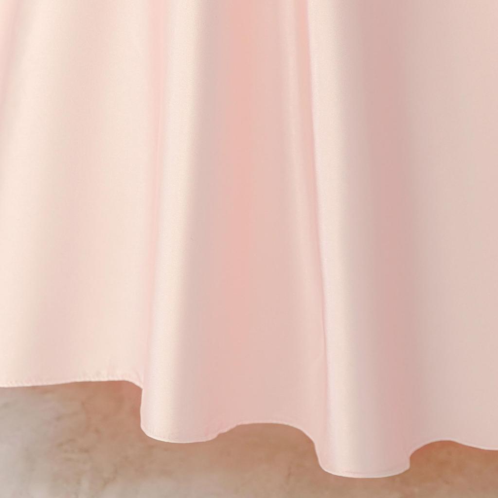 French Satin Girls' Formal Irregular Spaghetti Strap Dress - Elegant Puffy Princess Evening Gown