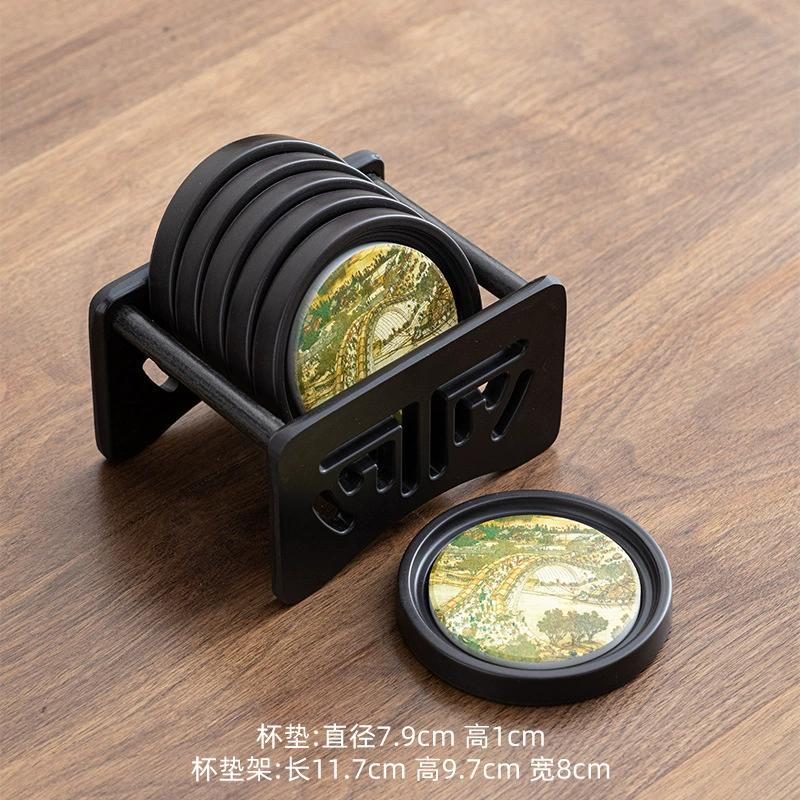 Chinesische Bakelit Wasseraufnahme Teeuntersetzer Hitzebeständige Matten und Rutschfeste Aufbewahrung Kung Fu Teetassenhalter Zubehör