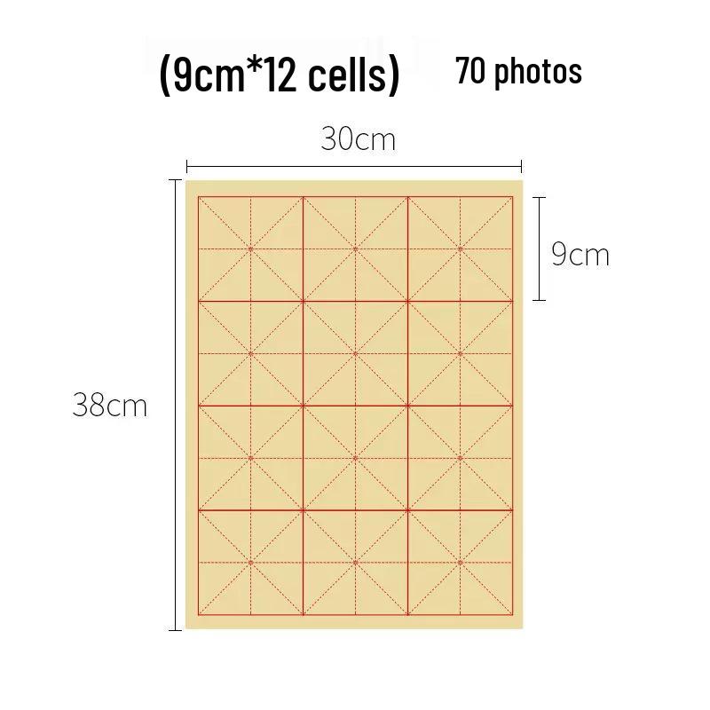 Papier de riz à 28 cases pour la pratique de la calligraphie - Papier spécial pour la calligraphie au pinceau