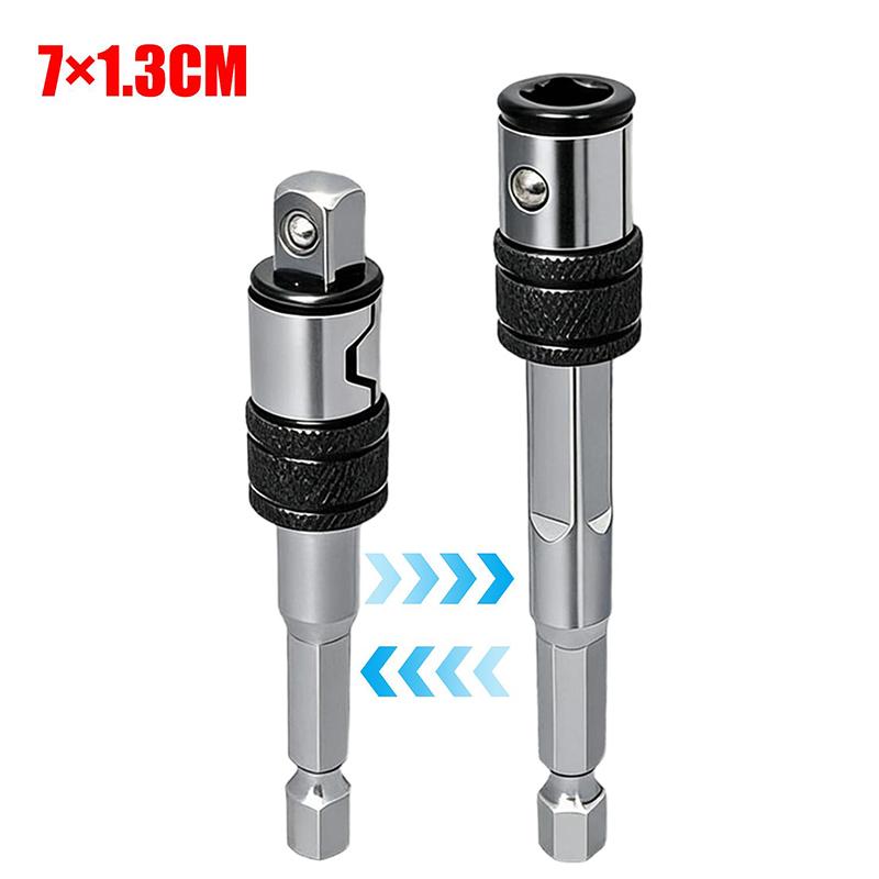 

3/1pcs 2-in-1 Extension Hexagonal To Square Drive Sockets Hex End Flat End Adapter Deep Impact Sockets Wrench Head Adapters Tool 1PC