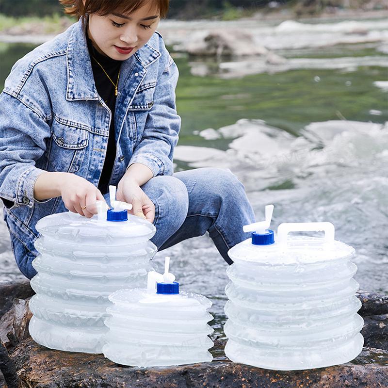 SEAMETAL 5/10/15L Outdoor faltbarer Eimer faltbarer Wassersack Überlebens-Wasserspeicher tragbarer Wasserbehälter Behälter Camping