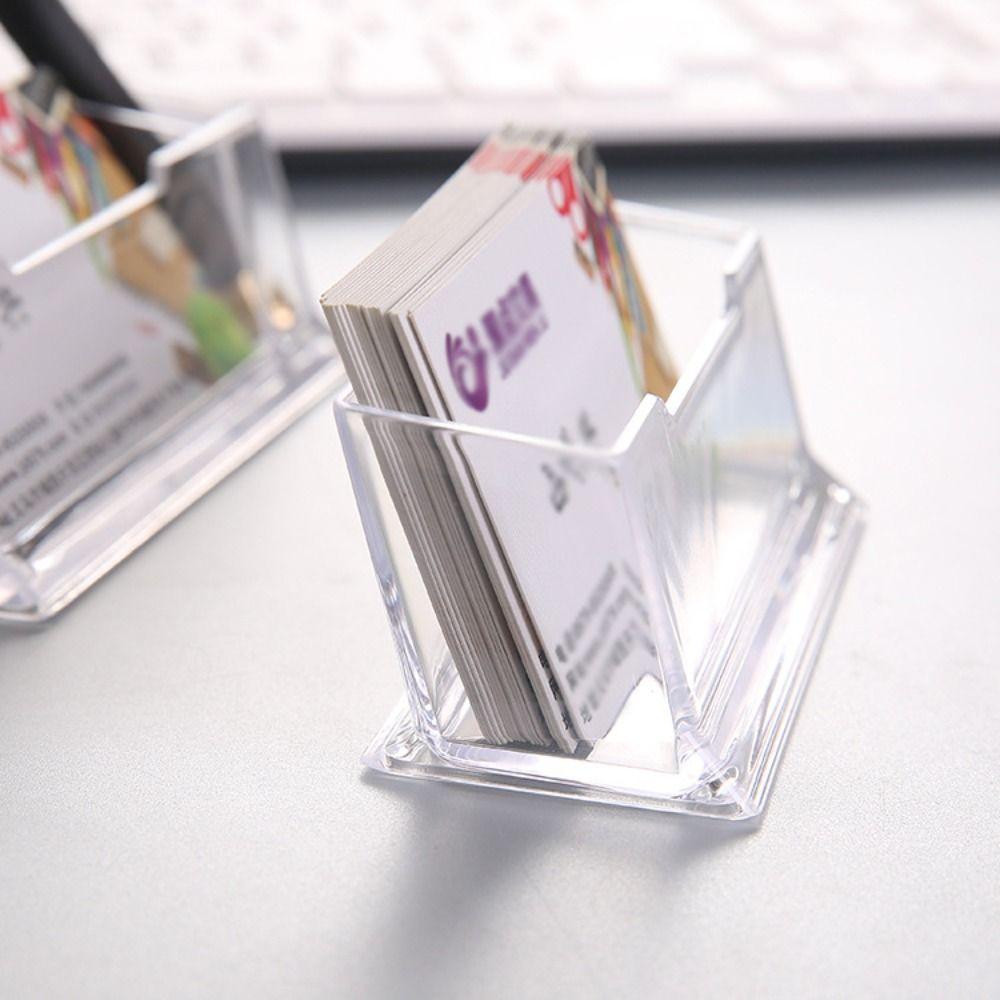 Transparent Desktop Shelf Box Location Card Organizer Display Stand New Storage Box  Office