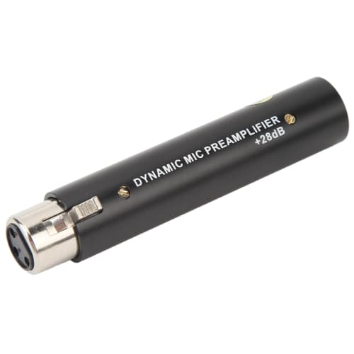 28dB Gain Microphone Preamp, DM1 Dynamite Active In-Line Preamp, Compact Dynamic Microphone Booster, Microphone Booster Preamp, Active Booster for Dyn