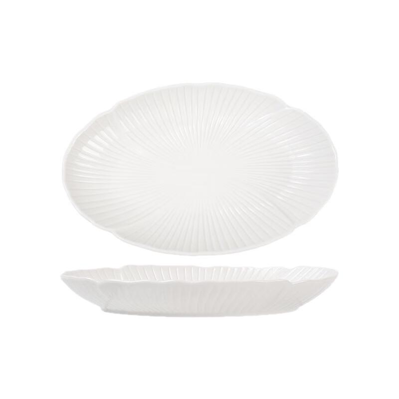 14-inch Ginkgo Flower Dan Ceramic Fish Plate Set
