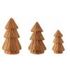 Set aus 3 Korbbast-Weihnachtsbäumen, Natürliche Dekoration für Kaminsims, Tischplatte, Etagen-Tablett & Party