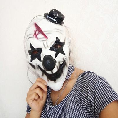 Latex Halloween Full Face Mask Halloween Full Head Halloween Clown Facemask Cosplay Dress Up Joker Mask Party Stage Prop