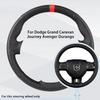 Husa personalizată anti-zgârieturi pentru volanul mașinii, pentru Dodge Grand Caravan Journey Avenger Durango, piele microfibră cusută manual OEM