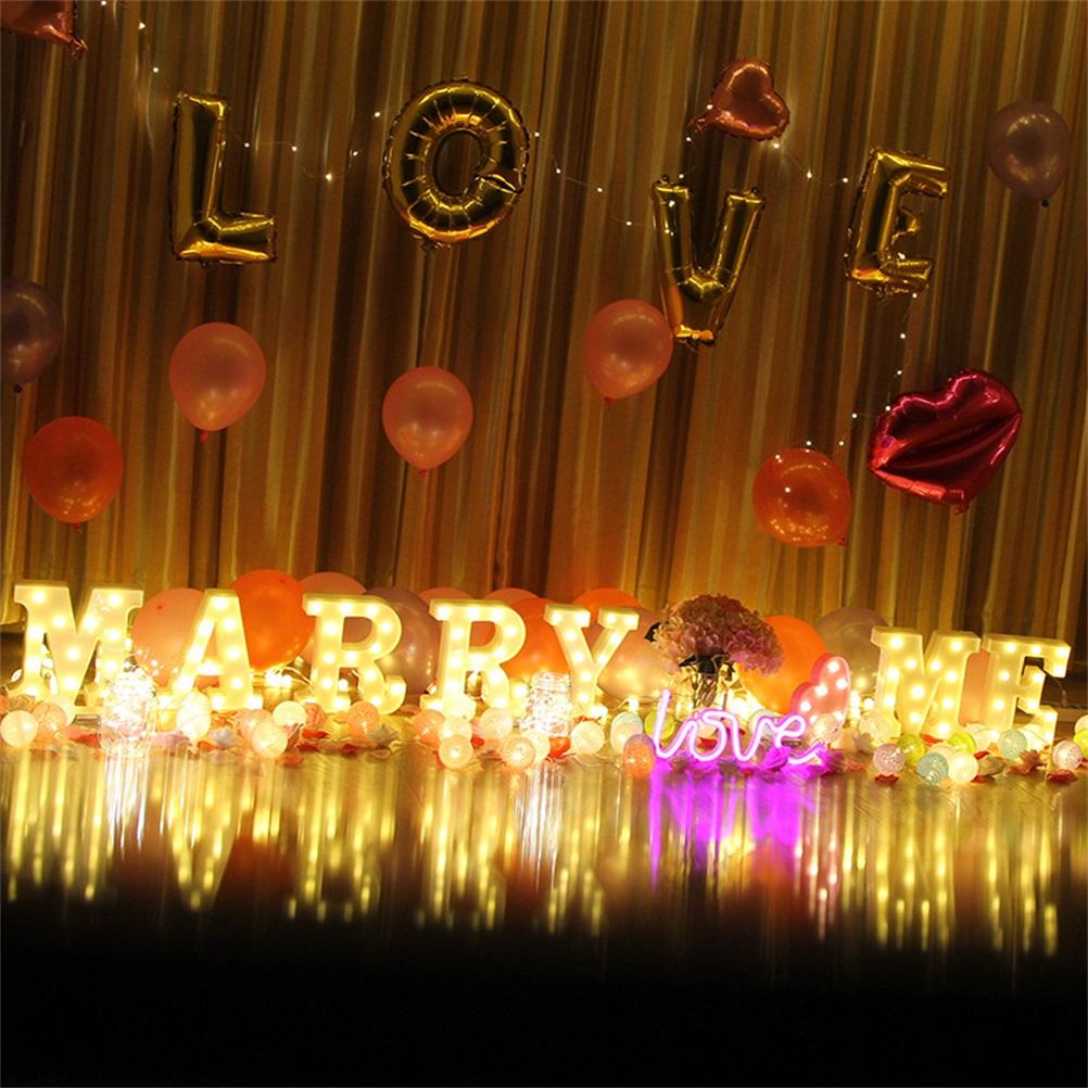 LED 26 Alphabet Letter Number Lights Ampersand Symbol Love Heart Light Up Sign Lamp For Love Wedding Home Party Holiday