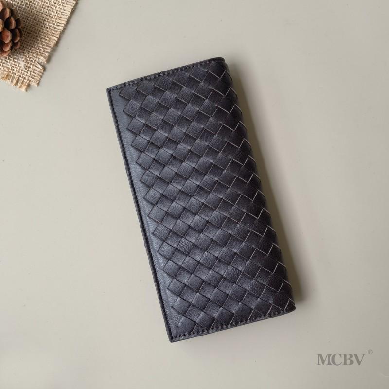 Genuine Leather Handwoven Long Wallet Men
