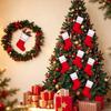 Red Felt Christmas Stockings Golden Trim Gift Candy Bag New Festive Ornament  Christmas Party