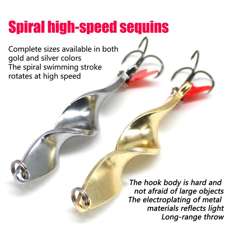 2 Stück Gold Silber 10g 14g 21g 28g Rotierender Metall Spinner Löffel Angelköder Köder Für Forelle Hecht Angeln Fisch Drillingshaken Tackle