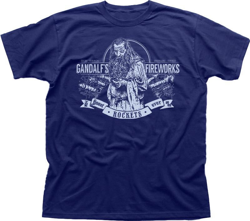 Gandalf inspired Fireworks navy blue cotton t-shirt OZ9891 S