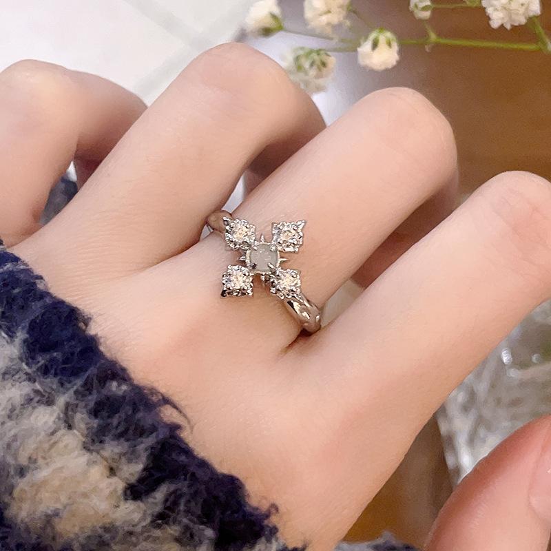 Star Moonstone Irregular Opening Ring Cold Wind Advanced Sense Personality Niche Design Sense Ring Female