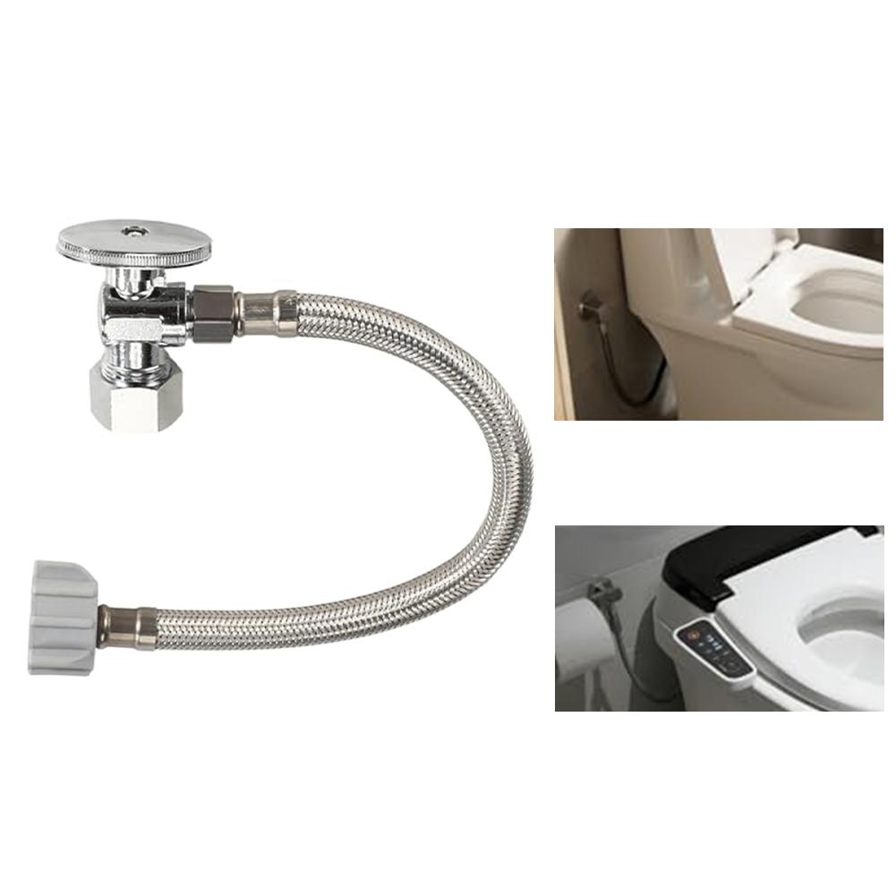 Toilet Hose Kit Inlet Pipe Fit 38 Compression X 78 Ballcock Toilets 12NPT Inlet X 38 Outlet Leak-Proof Connector Shut-Off Valve
