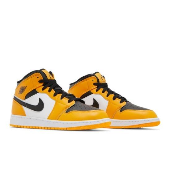 Air Jordan 1 Mid GS Reverse Yellow Toe Mid-top Retro Sneakers 554725-701 EU 37.5