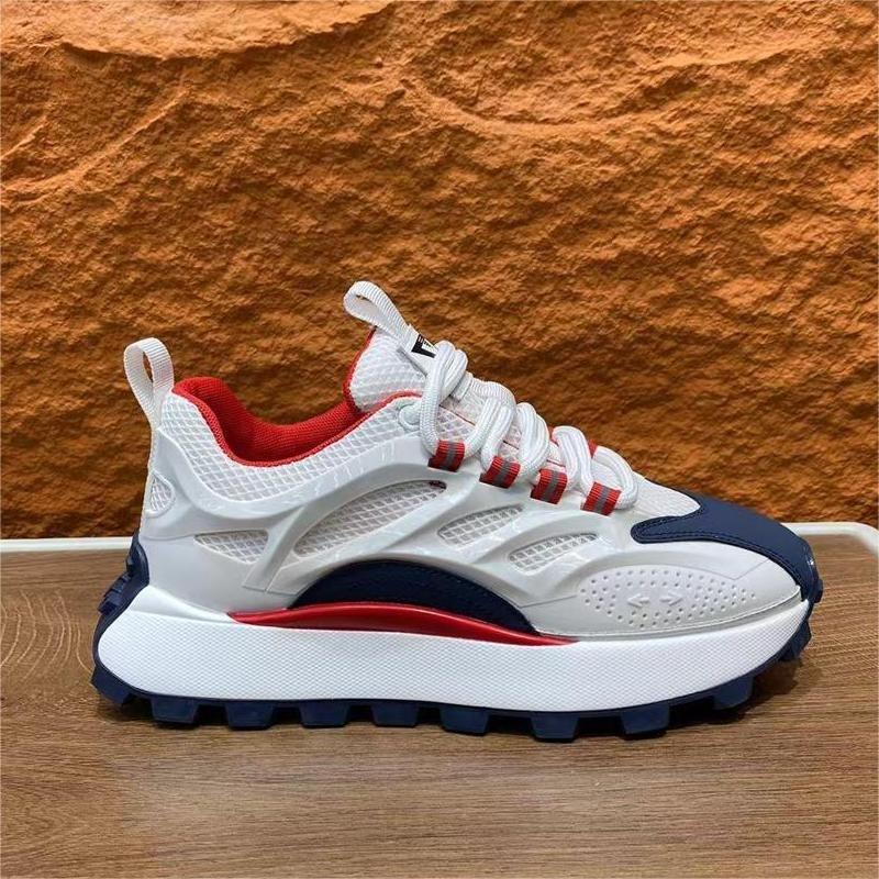 Man's Breathable Vulcanized Sneakers Summer Thick Bottom Wear-resistant Leisure Sport Shoes Youth Popular Men Jogging Shoes 2025