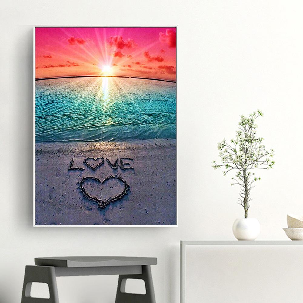 5D DIY Diamond Painting Love Scenery 3D Diamond Embroidery Cross Stitch Needlework Home Decor