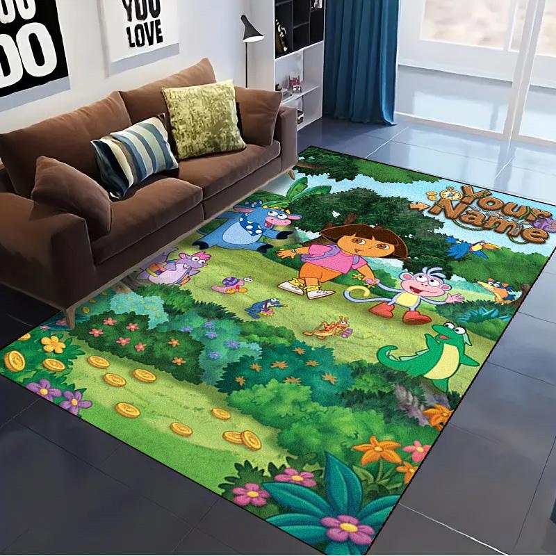 Name Custom Explorer Dora Carpet Rug for Living Room Bedroom Home Sofa Decoration,Kids play Non-slip Floor Mat