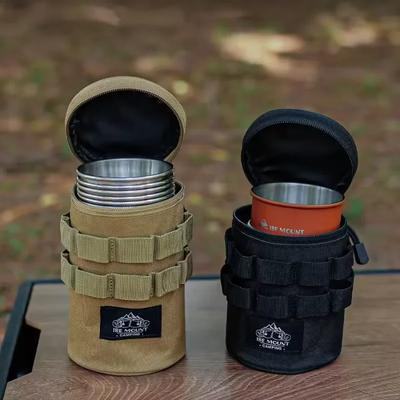 1Pc S/L Outdoor Camping Water Cup Storage Bag Multi-Functional Tactical Accessory Bag with Hanging Holes Sundries Protection Bag