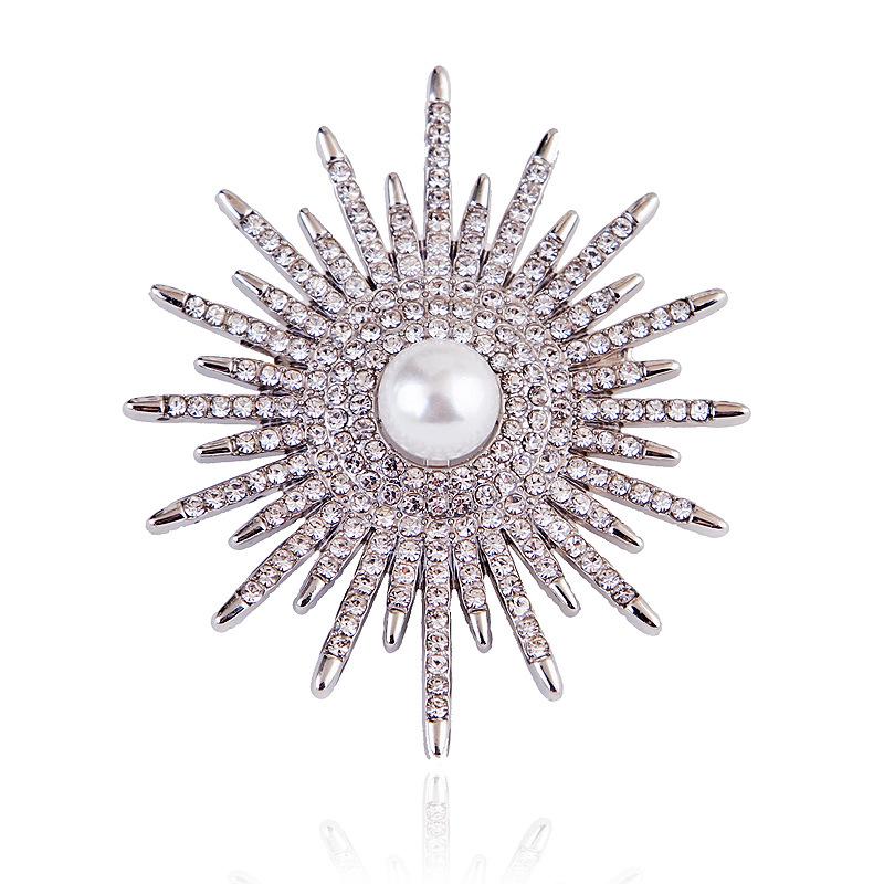 

Environmental Sunflower Star Pearl Brooch Full Pearl Design Corsage Long-lasting Color Exquisite Women s BFF Gift Accessory