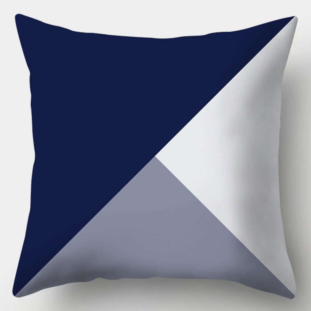 Creative Blue Collection Pillowcase Square Sofa Pillowcase Striped Plaid Cushion Cover