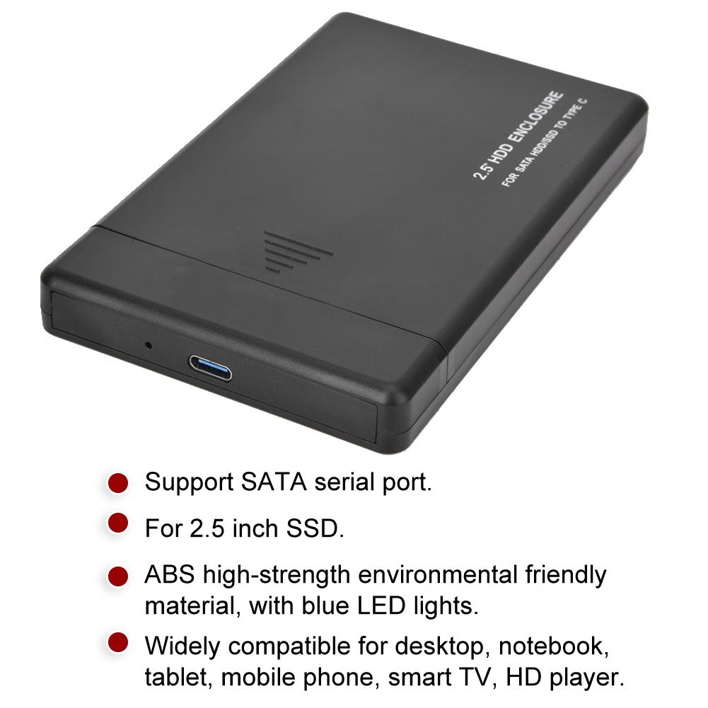 2.5in for Type C SATA3 Solid State Disk Mechanical External Hard Disk Box (Not Inclube Hard Disk)