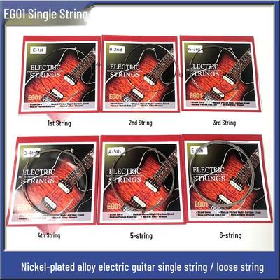 EG Unisex Electric Guitar Individual Strings Set, 1st To 6th, Loose Guitar Accessories