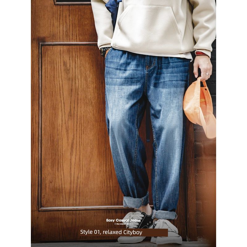 Madden White Denim Washed Cat Beard Pants Parka