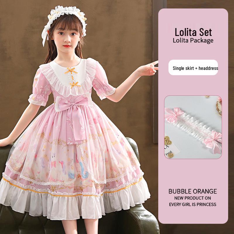 2026 New Lolita Princess Summer Short-Sleeve Stylish Girls' Dress
