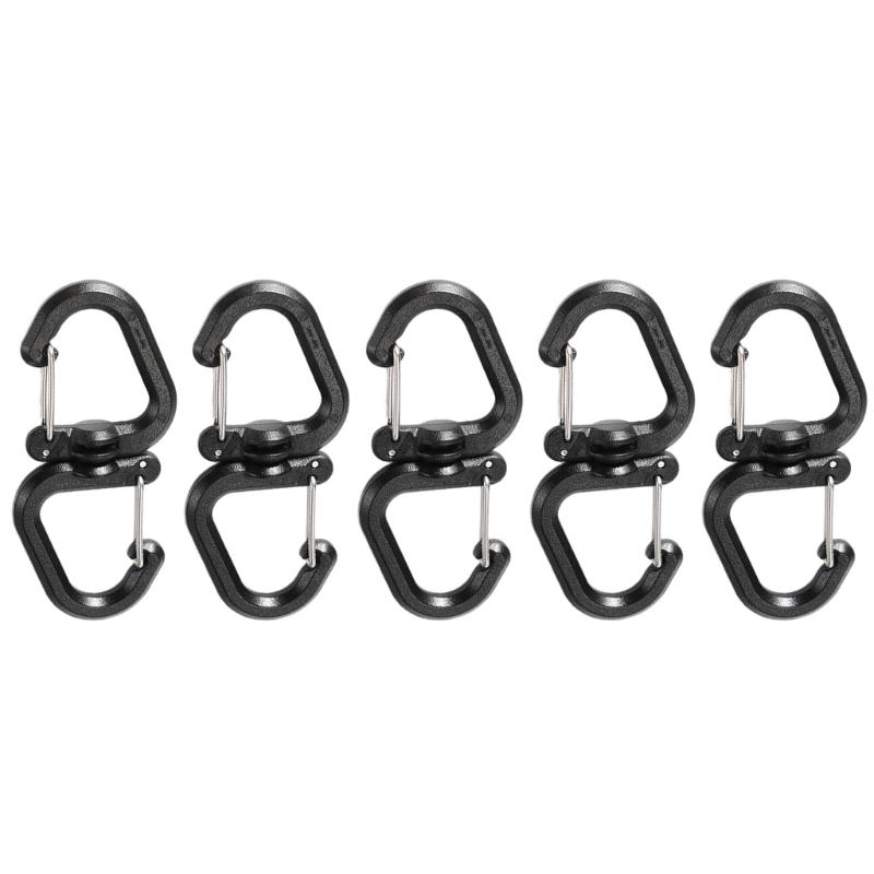 S Shape Carabiner with Lock, 360 Degree Rotation Keychain Carabiner Multifunctional Key Chain Keychain Belt Key Holder