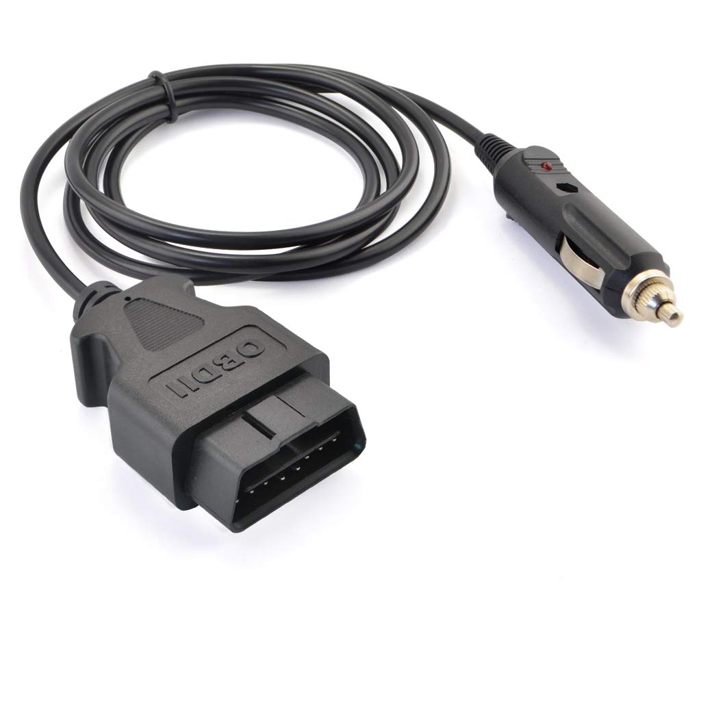 OLLGEN 1.5m/5ft Car OBDII Vehicle ECU Emergency Power Cable Car Memory Saving DC Power OBD Male Connector Cable Adapter