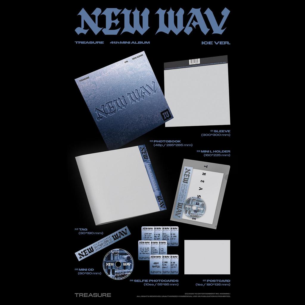 [Pre-order] TREASURE [NEW WAV] 4th Mini Album (RED VER./ICE VER.) + Free Gift