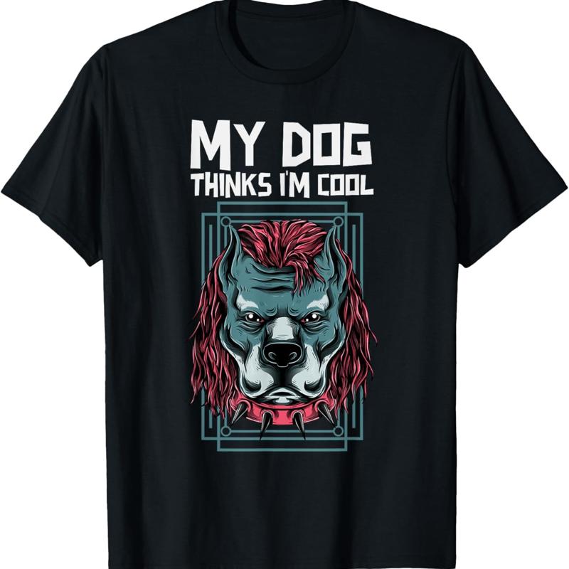 Mon chien pense que je suis cool t-shirt avec des chiens sur eux chiot animal de compagnie S