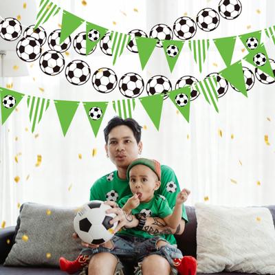 Striscione a bandierine per Festa di Calcio Triangoli Palloni Ghirlanda Tema Sportivo Striscione di Carta da Appendere per Tifosi di Calcio Forniture per Feste in Casa