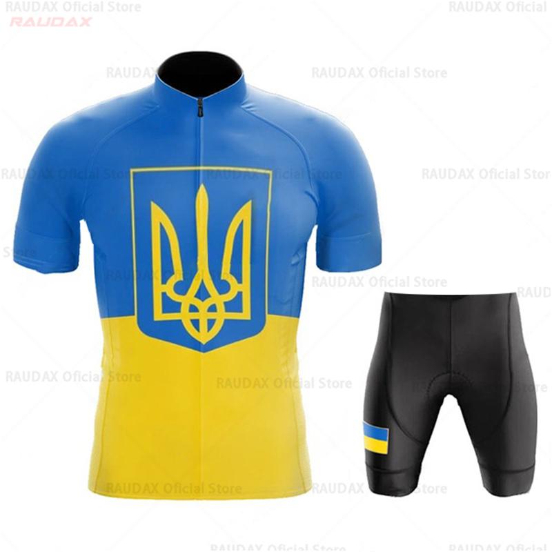 

2026 Літній Дихаючий Велосипедний Костюм Комплект Збірна України зі Спорту Короткий Рукав Велосипедна Джерсі Костюм Чоловічий Для Активного Відпочинку на Велосипеді Одяг для Гірського Велосипеда S